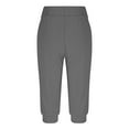 thumbnail image 3 of JIUKE Capri Pants for Women High Waisted 3/4 Sweatpants with Pockets Solid Loose Casual Comfy Cropped Pants, 3 of 6