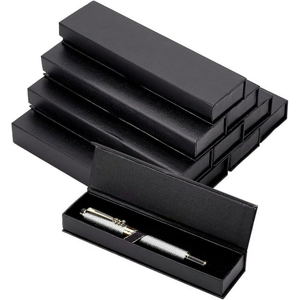 Caja de regalo para 10 bolígrafos negros con cierre magnético, estuche de cartón para relojes, bolígrafos, collares y pulseras.