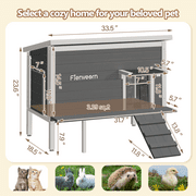 Veanerwood Outdoor Cat House,Insulated Feral Cat Shelter,Weatherproof Solid Wood Catio Outdoor Cat Enclosure (Standare)