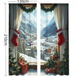 thumbnail image 3 of Oliegs Couverture Rideaux Imprimés des Fêtes 2 Rideaux Plats 2D Imprimés Rouges de Noël avec Flocons de Neige et Branches pour Chambre Salon Fête des Fêtes, 3 of 5