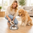 thumbnail image 5 of Stainless Steel Non Tip Dog Bowl,Pet Food and Water Bowl with Slip Resistant Rubber Base,Easy Clean Metal Feeding Dish for Dogs and Cats,Beige, 5 of 6