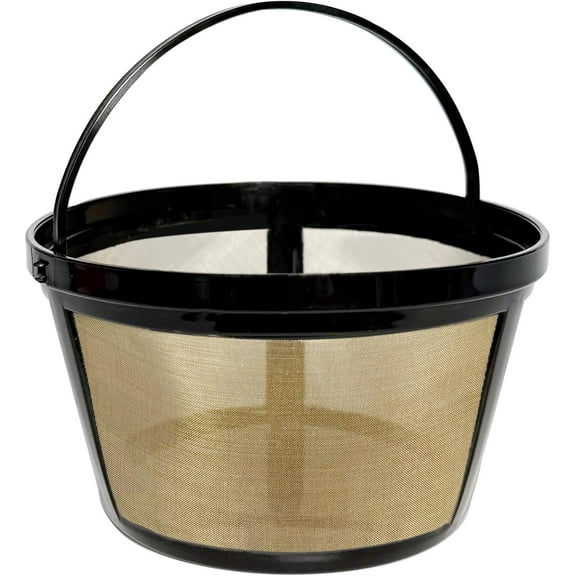 Superior Hub 2-PACK Gold Reusable 8-12 Cup Basket Coffee Filter for Mr. Coffee Coffee Makers and Black & Decker Coffee Maker