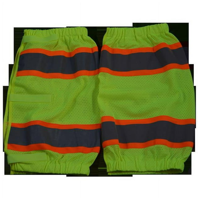 Petra Roc LMGO-CE 2 x 18 in. ANSI Class E Lime Mesh & Orange Contrast Reflective Leggings with Adjustable cloth hook and eye Closures, One Size