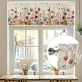 thumbnail image 7 of Red Flowers Valances for Windows, 54 x 18in, Plants Watercolor Floral Retro Linen Rod Pocket Kitchen Valance Curtain Light Filtering Window Treatments for Living Room Bedroom, 1 Panel, 7 of 7