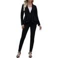 thumbnail image 3 of Women's Two Piece Peplum Blazer and Pants Set – Elegant White Business Casual Outfit for Work, Office, and Formal Events, 3 of 6