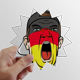thumbnail image 1 of La bandera de Alemania maquillaje Facial Mask gritando Cap Calcomanías solares de vinilo, 1 of 3