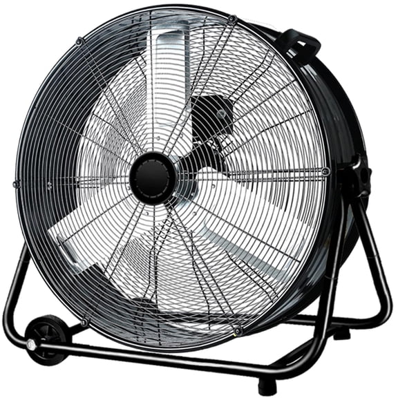 Industrial Fan 24 Inch Heavy Duty Drum 3 Speed 8100 CFM Air Circulation High Velocity Fan For Warehouse, Workshop, Factory, Commercial, Residential and Greenhouse Black