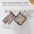 thumbnail image 4 of Yayeee Oven Mitts and Pot Holder Set of 2 Heat Resistant Kitchen Gloves Baking Hot Pad, Gray Llama Pattern, 4 of 5