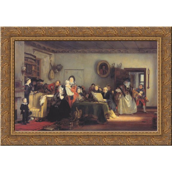 Reading the Will 24x18 Gold Ornate Wood Framed Canvas Art by David Wilkie