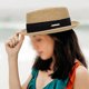 thumbnail image 4 of Sombrero de paja plano para mujer, sombrero de Panamá de playa de verano, ajustable, 4 of 6
