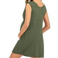 thumbnail image 6 of Todaioua Maternity Dresses for Women 2024 Ladies Fashion Solid Color Pleated Cotton Round Neck Sleeveless Clothe Dress Casual, 6 of 8