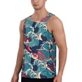 thumbnail image 2 of KLL Fish In The Wave Print Men's Muscle Gym Workout Stringer Tank Tops Bodybuilding Fitness T-Shirts Tank Tops Men-4X-Large, 2 of 7