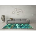 thumbnail image 3 of Ahgly Company Indoor Rectangle Abstract Turquoise Blue Modern Area Rugs, 2' x 3', 3 of 4