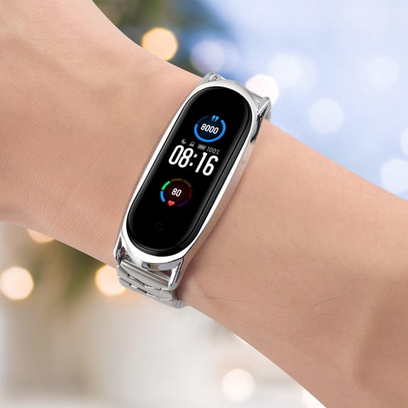 LEORX Smart Band Strap Metal Watch Strap For Men And Women Silver Stainless Steel 1Set