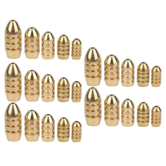 Señuelo de cobre con forma de bala, juego de pesas que caen para accesorios de pesca, 25 uds.