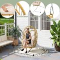 thumbnail image 4 of Uforic Wicker Hanging Egg Chair with Stand, Patio Swing Egg Chair Hammock Chair for Outdoor Indoor - Beige, 4 of 9