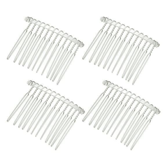 Unique Bargains No Slip Hair Side Combs Accessories Metal 2" Silver
