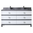 thumbnail image 2 of Eviva Sydney 60 Inch White and Grey Bathroom Vanity with Solid Quartz Counter-Top, 2 of 2