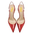 thumbnail image 5 of FSJ Women Slip on Pointy Toe D'orsay Pumps Slingback Backstrap High Stiletto Heels Adjustable Buckle Fashion Dress Shoes Size 8 Red, 5 of 5