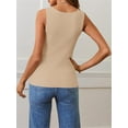 thumbnail image 6 of Ribbed Tank Tops for Women 2024 Summer Knit Square Neck Sleeveless Shirts Summer Casual Slim Fitted Basic Tanks, 6 of 8
