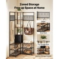thumbnail image 2 of VEVOR Corner Hall Tree with Shoe Bench, 70.9 in Coat Rack with Hooks and Steel Frame, Freestanding Clothes Shoes Rack Storage Organizer with Anti-Tip Set, for Entrance, Closet, Office, Rustic Brown, 2 of 9