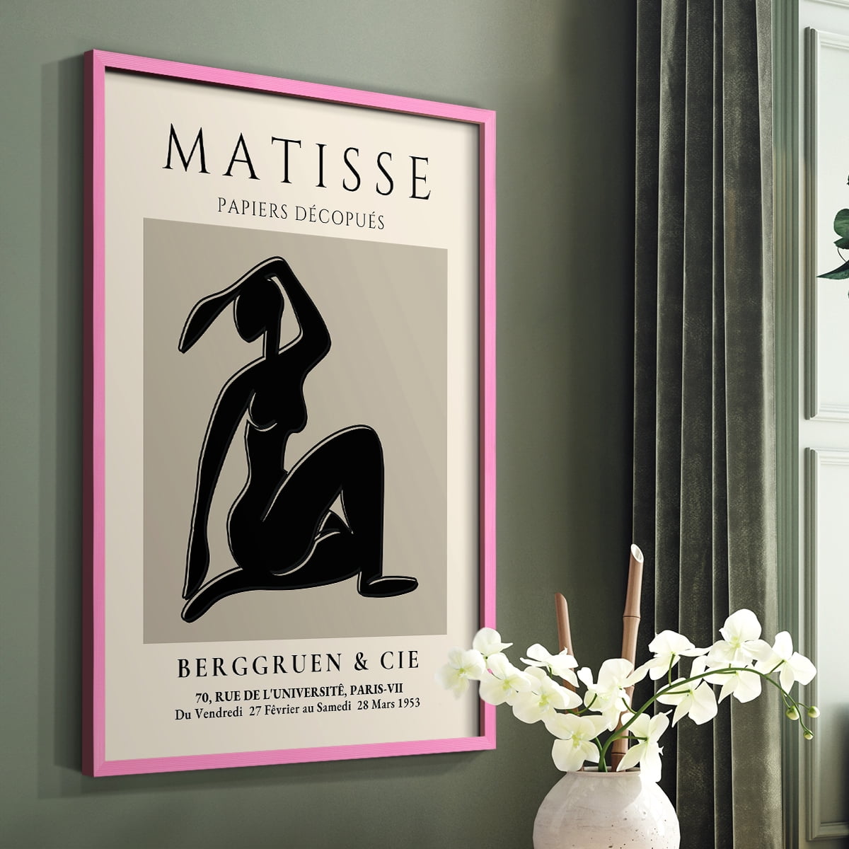 Matisse CLVI Framed Print in Pink Solid Wood 8 x 10 Framed Print