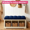 thumbnail image 5 of Millsilo Indoor Bench Cushion 45" x 18" x 4", Thick Tufted Cushion with Non Slip Bottom for Window Seat & Entryway Bench, Blue, 5 of 7
