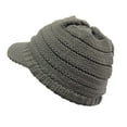 thumbnail image 2 of QWERTYU with Brim Beanie Hats for Women Warm Soft Winter Cable Knit Thick Hats D One Size, 2 of 6