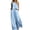 Light Blue, variant on Plus Size Summer Outfits For Women Square Neck Sleeveless Tank Tops Drawstring Wide Leg Pants With Pockets (XL, Light Blue)
