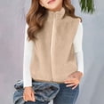 thumbnail image 2 of Breezora Childrens Double Face Plush Vest Ultra Soft Winter Wear for All Day Comfort 90 Size Khaki, 2 of 6
