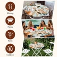 thumbnail image 6 of Lily Flower Round Tablecloth 36-44 Inch Round Fitted Table Cloth with Elastic Edge, Nature Orange White Plant Watercolor Blue Waterproof Table Cover Protector for Outdoor Picnic Party Dining, 6 of 6