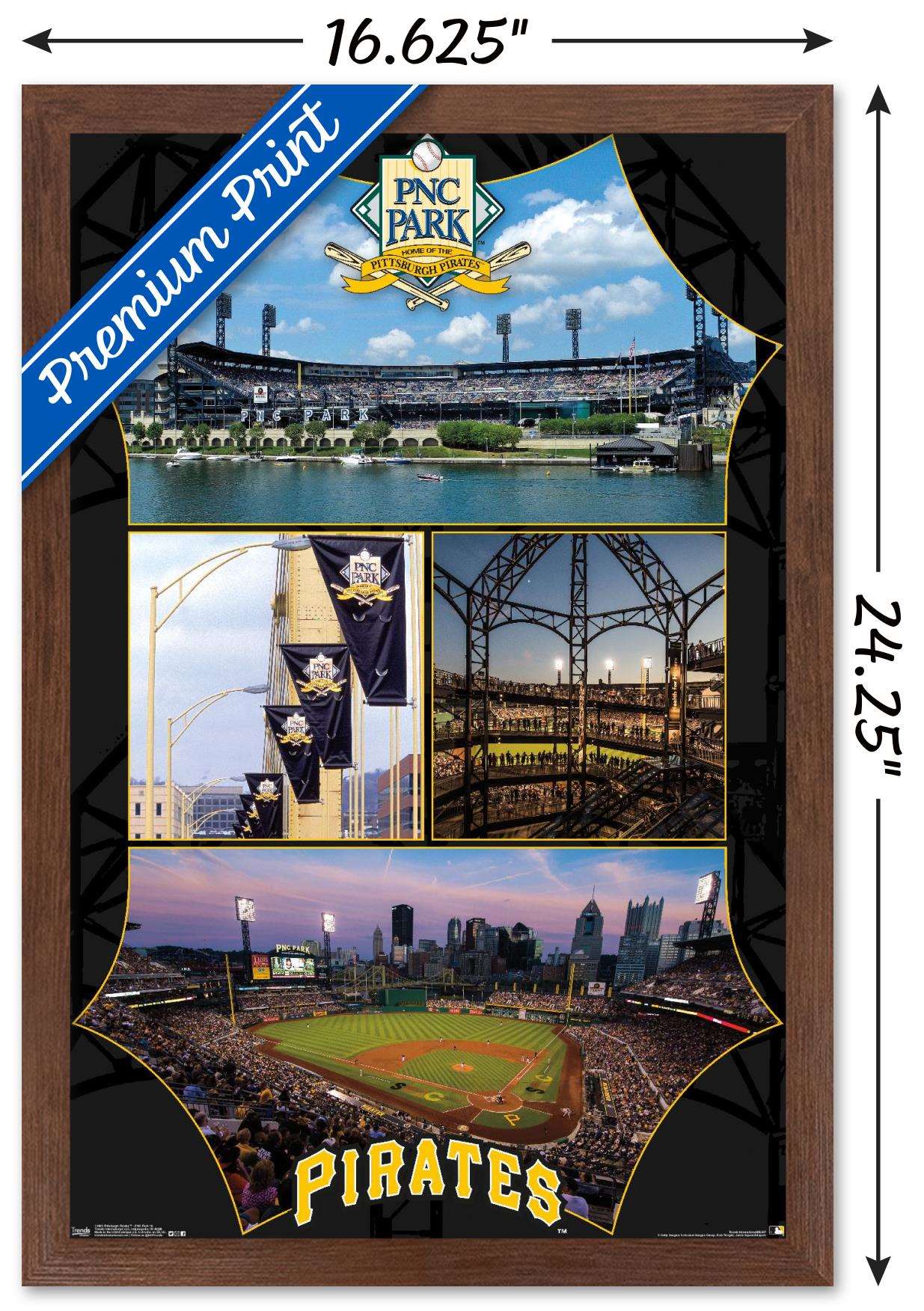 MLB Pittsburgh Pirates - PNC Park Wall Poster, 14.725" x 22.375", Framed