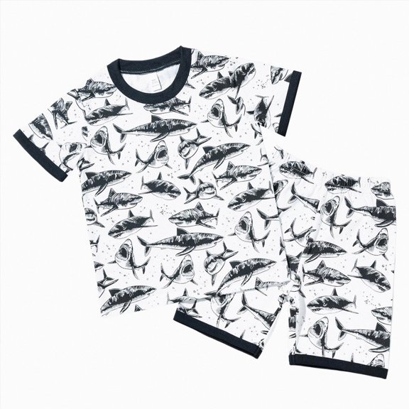Toddler Boys Clothes Trendy Truck Summer Outfits Casual Cotton Kids Short Sets Clothes White 7-8 Years