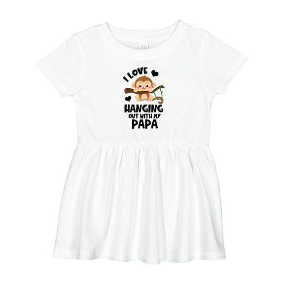 Inktastic Monkey I Love Hanging out with My Papa Girls Baby Dress