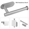 thumbnail image 4 of HEQUSIGNS 2Pcs Toilet Paper Holder Self Adhesive, No Drilling Wall Mount Toilet Roll Holder, Stick on Wall Stainless Steel Holder for Kitchen Washroom Bathroom, 4 of 7