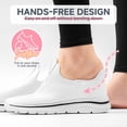 thumbnail image 3 of Sosenfer Women's Hands Free Non Slip White Knit Slip On Walking Sneakers, 3 of 8