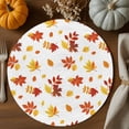 thumbnail image 2 of Fall Round Placemats Set of 4 Autumn Maple Leaves Place Mats Thanksgiving Woven Placemat Orange Fallen Leaf Circle Braided Table Mat for Kitchen Dining Table Autumn Party Home Decor 15 Inch, 2 of 9