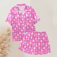 thumbnail image 5 of GDREDA Ensemble de Pyjama Ample pour Femmes, Imprimé Mignon de Pâques, Chemise à Manches Courtes Boutonnée, Ensemble de Shorts, pyjamas pour Femmes, Rose, m, 5 of 5