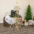 thumbnail image 3 of Sunnydaze Noelle Christmas Tree Ornament Display with Hooks 5 ft, Gold, 3 of 16