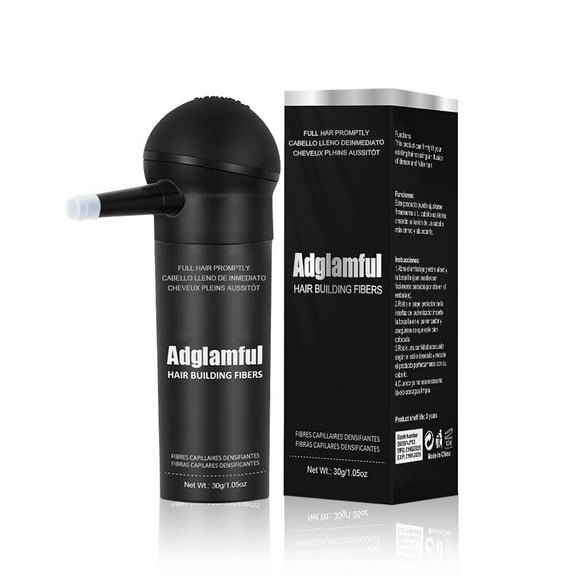 ADGLAMFUL Hair Fibers – Dark Brown, 30g Bottle with Precision Tip | Lightweight Cotton Formula for Thicker-Looking Hair | Clean Finish, for Men & Women