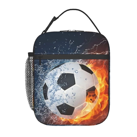 Soccer Lunch Bag Portable Thermal Lunch Box for Men and Women