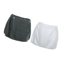 Vocoste 2 Pcs Men's Bath Wrap Towel Body Wrap for Shower Spa Robes 30x140cm White Gray