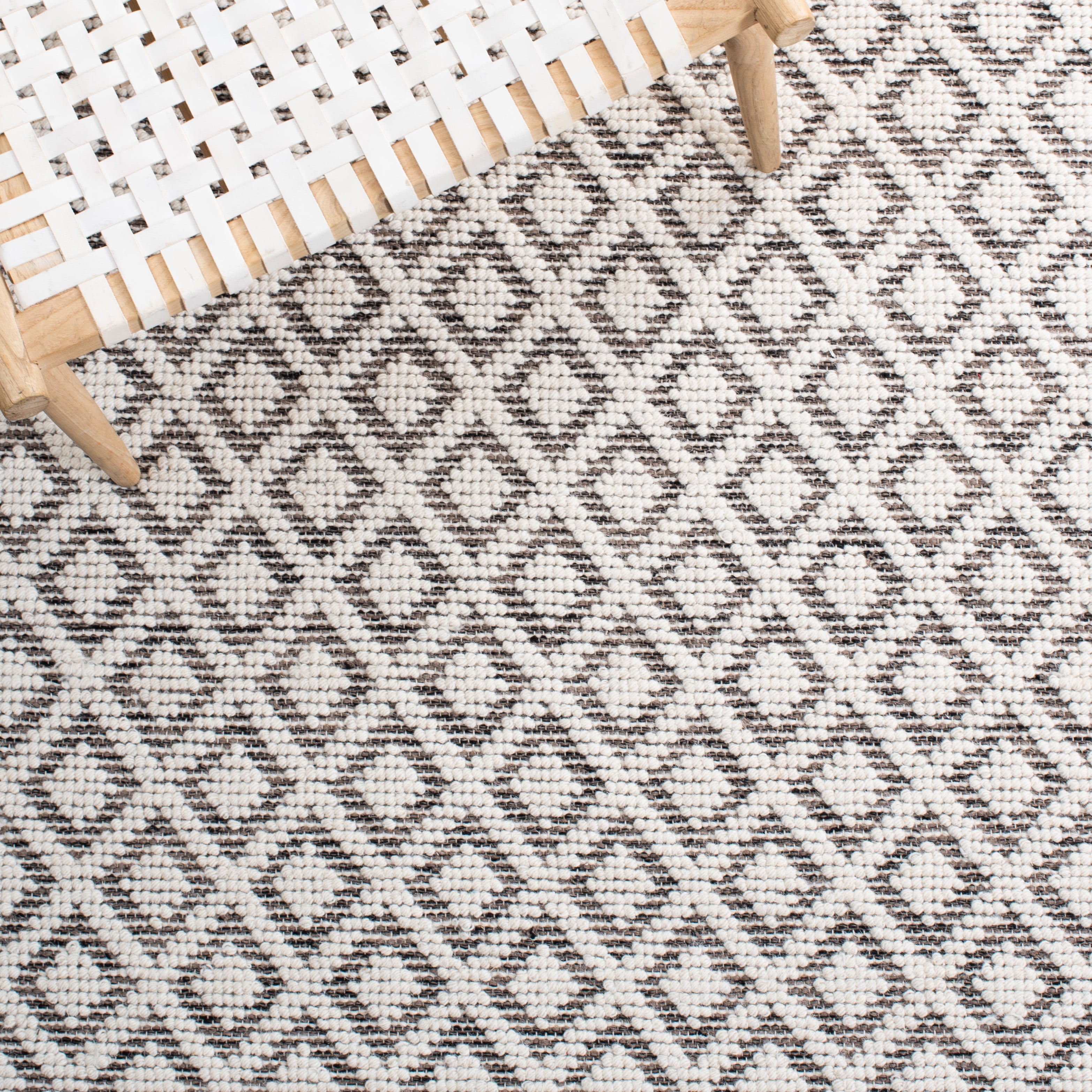 SAFAVIEH Vermont Thurstan Geometric Wool Area Rug, 5' x 8', Ivory/Brown