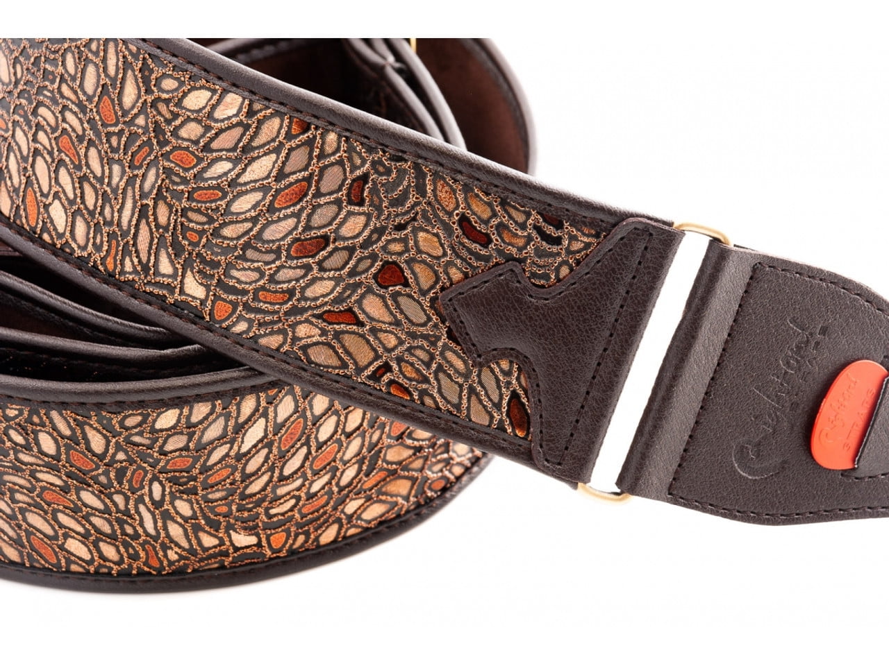 RightOn! Straps Alien Guitar Strap w/ Glittering Design - Brown