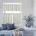 thumbnail image 6 of 3 Piece Kitchen Curtains and Valances Set Green Stripe Cafe Curtains 36 Inch Length Modern Farmhouse Geometric Striped Valance & Tier Curtain for Living Room Bedroom Small Window 54"x18"+27"x36"*2, 6 of 6