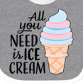 thumbnail image 4 of Inktastic All You Need is Ice Cream with Ice Cream Cone Boys or Girls Baby Bib, 4 of 4