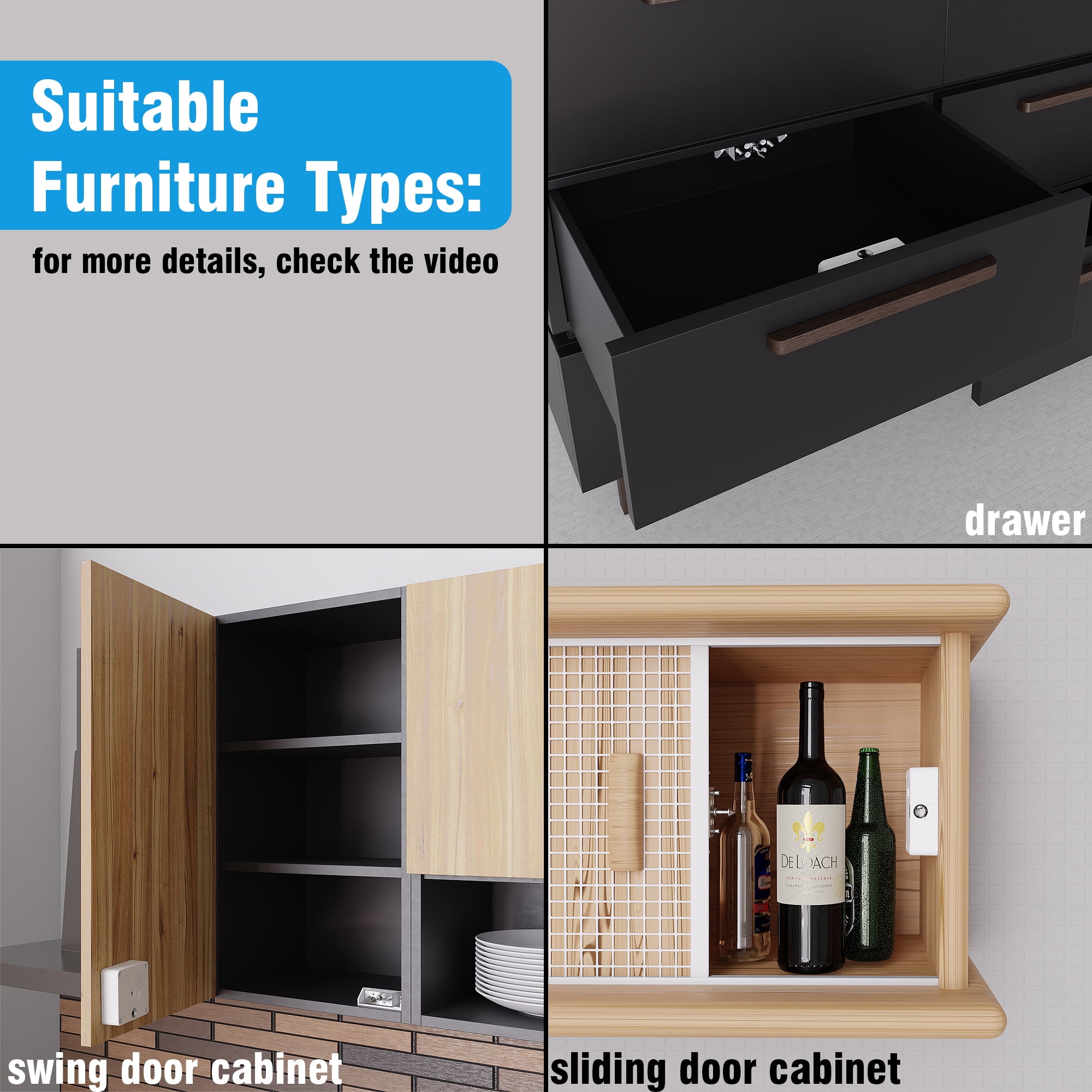 Habit Control Schedule Timed Lock - Bluetooth Hidden Cabinet & Drawer Locking System - App-Controlled Access for Snacks, Food, Alcohol - Admin & Guest User Levels - Self-Control Mode - Unlock History