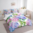 thumbnail image 3 of Manfei Hydrangea 7-Piece Twin Bedding Sets,Rustic Flower Floral Bedding Comforter Set,Pink Purple Blue Ombre Sheet Sets For Girls,Ultra Soft Home Decor Reversible, 3 of 8