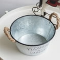 thumbnail image 4 of WASHWEPE 2Pcs Indoor Flower Pot Vintage Jug Chic Iron Sheet Rusted Iron Floral Buckets For Home Decoration, 4 of 8