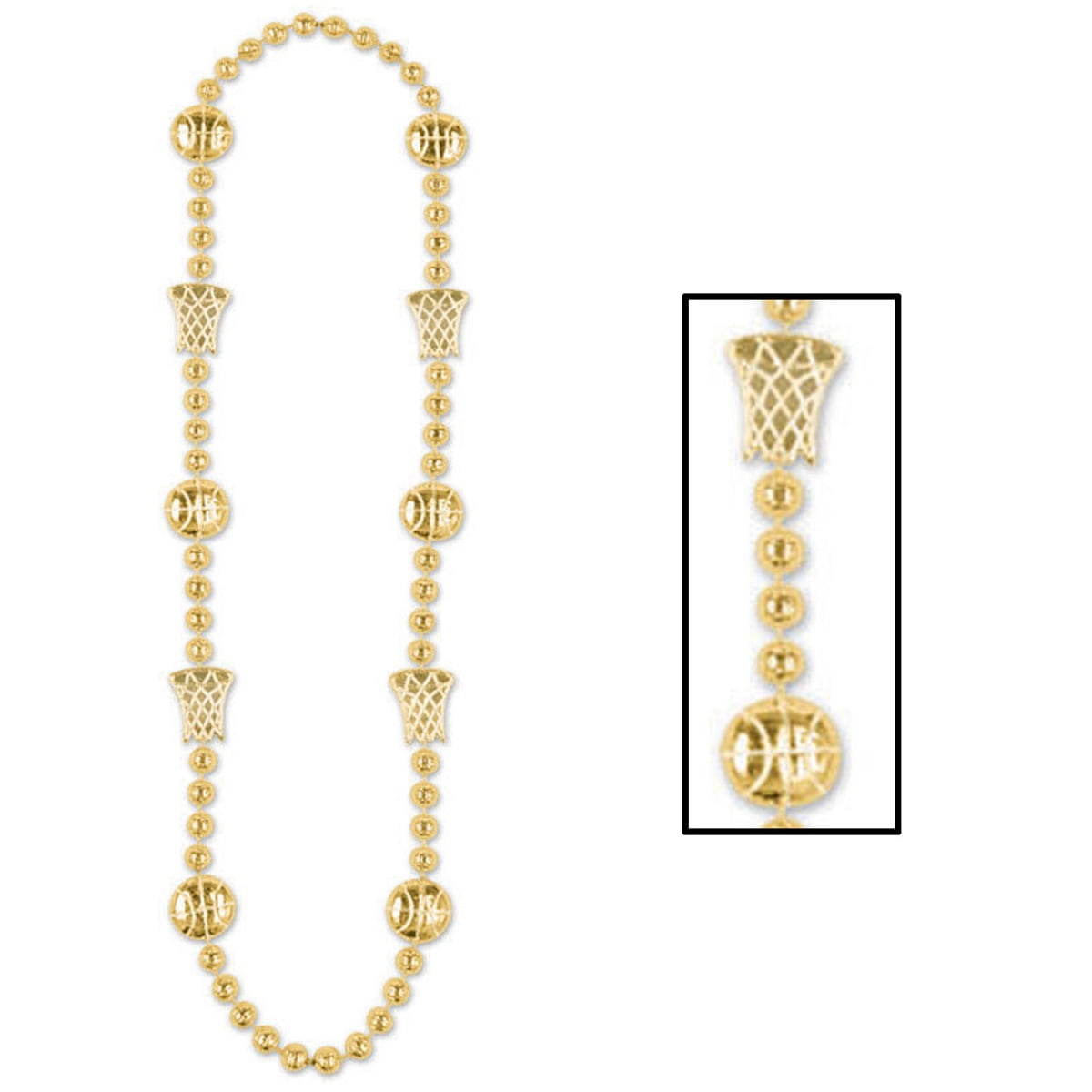 Club Pack of 12 Shiny Gold Jackpot Beaded Party Favors Necklaces 36'' Club Pack of 12 Shiny Gold Jackpot Beaded Party Favors Necklaces 36''